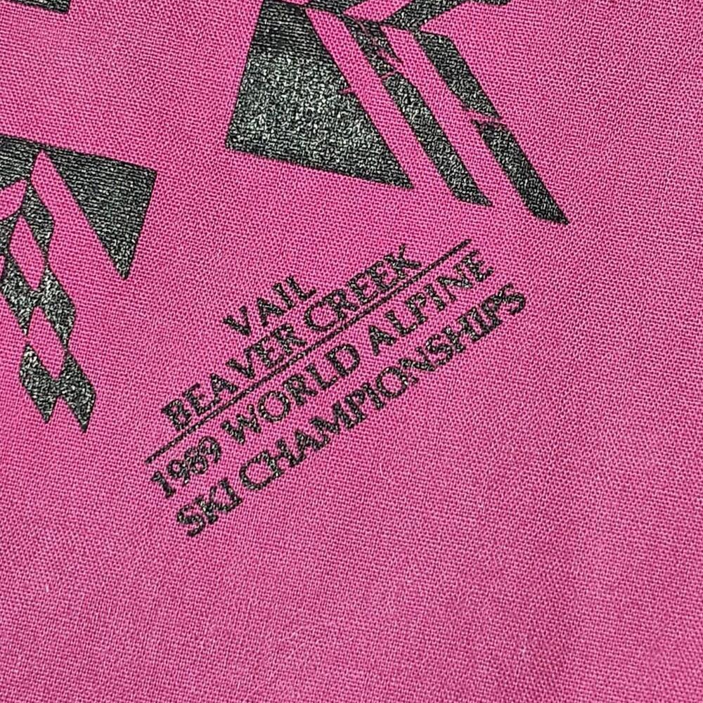 Vintage Vail Beaver Creek 1989 World Alpine Ski Championship Bandana Hot Pink. - Picture 4 of 6